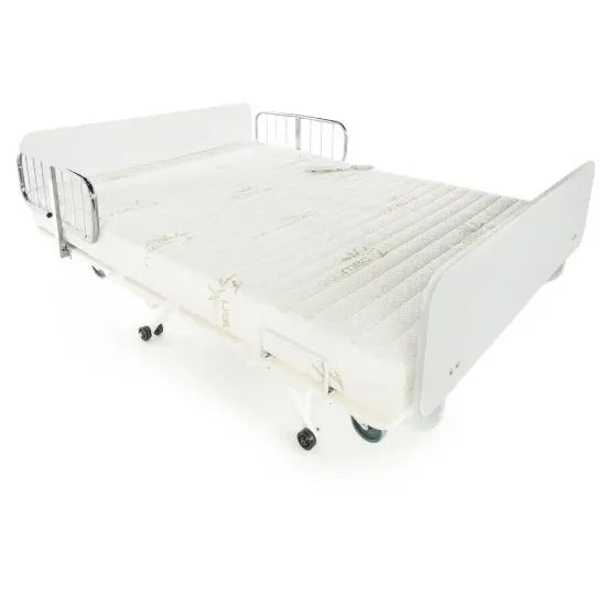 electric hospital bed with side rails and mattress retainer bars