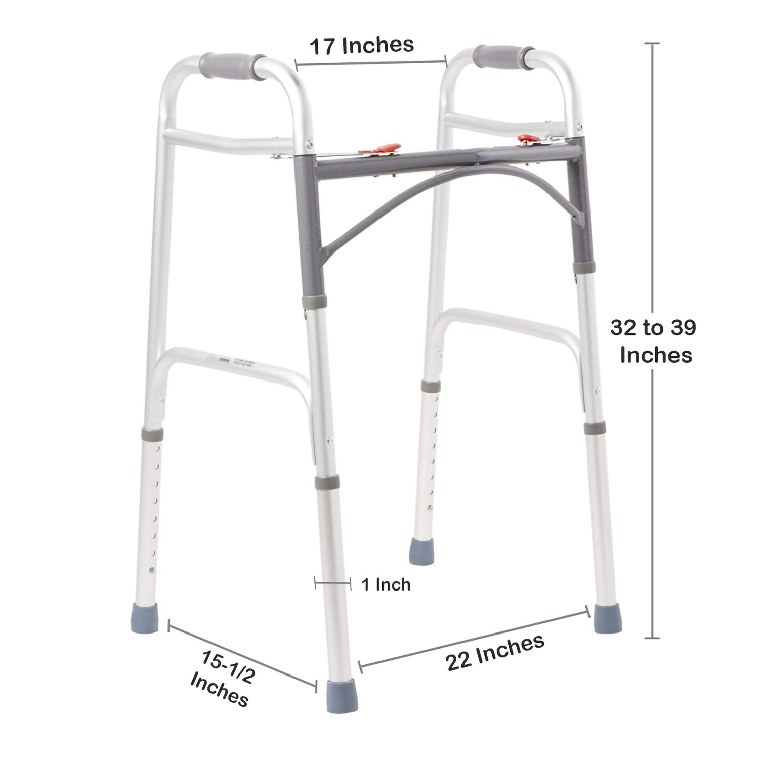 Dual Release Folding Walker Adjustable Height