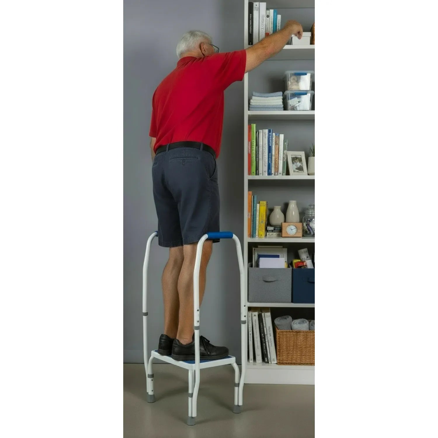 AdjustaStep DoubleSafe Deluxe Step Stool with Dual Handrail - Weight Capcity 300lb and 750lb