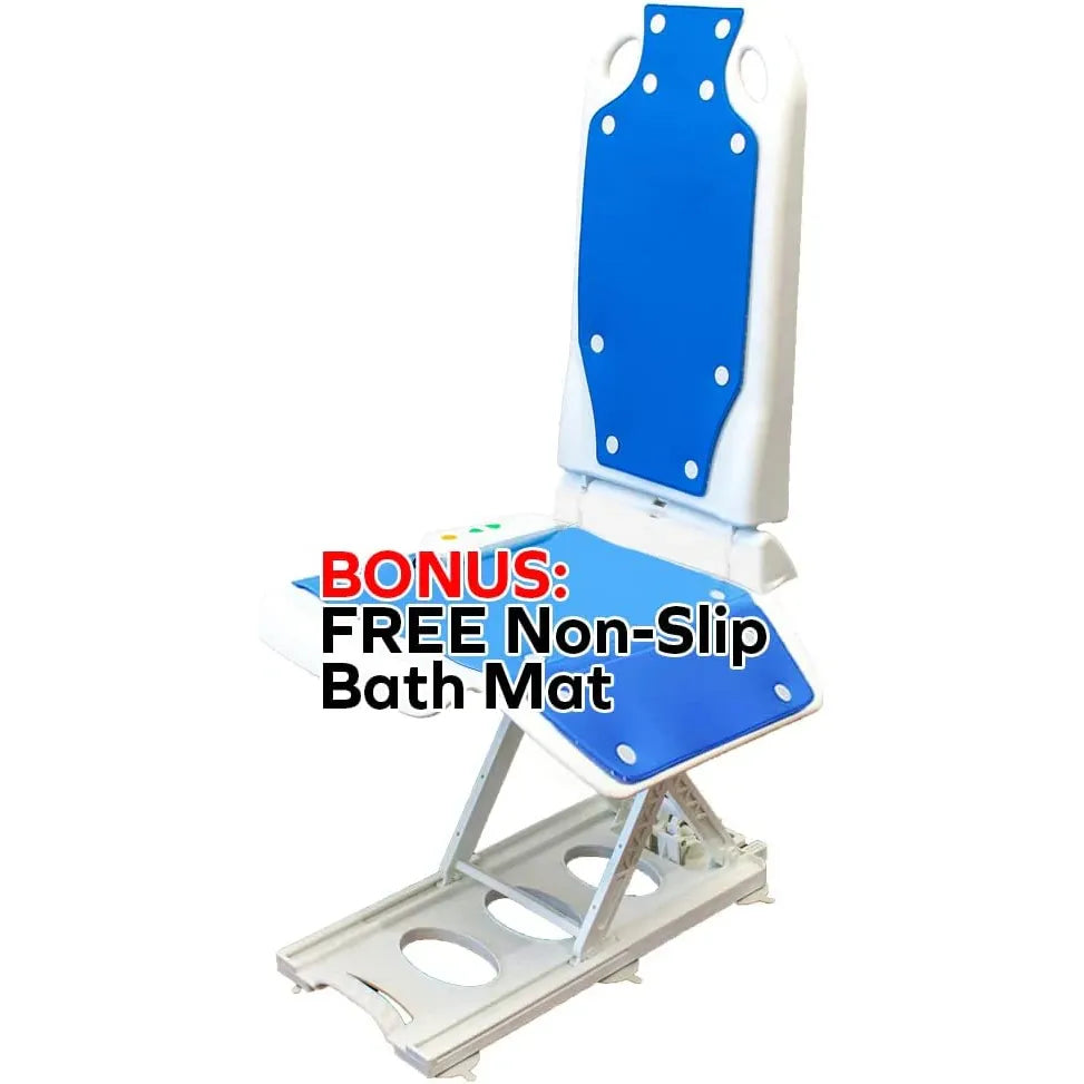 Tranquilo Premium Powered Bath Lift with Padded, SAFESWIVEL Rotating Seat and Power Recline Available with Rotating Seat or Deluxe Stationary Seat