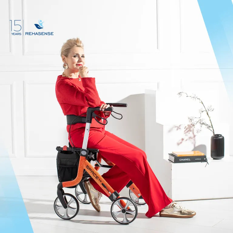 Unique SPARK Art Line Designer Rollator – Ultra-Lightweight Foldable Walker with Seat by Rehasense