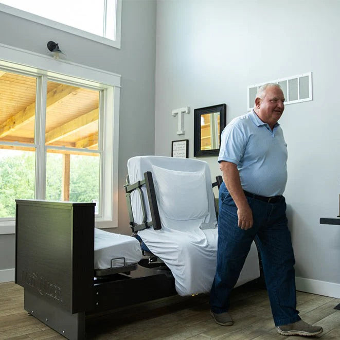 adjustable hospital bed with safeturn rotation