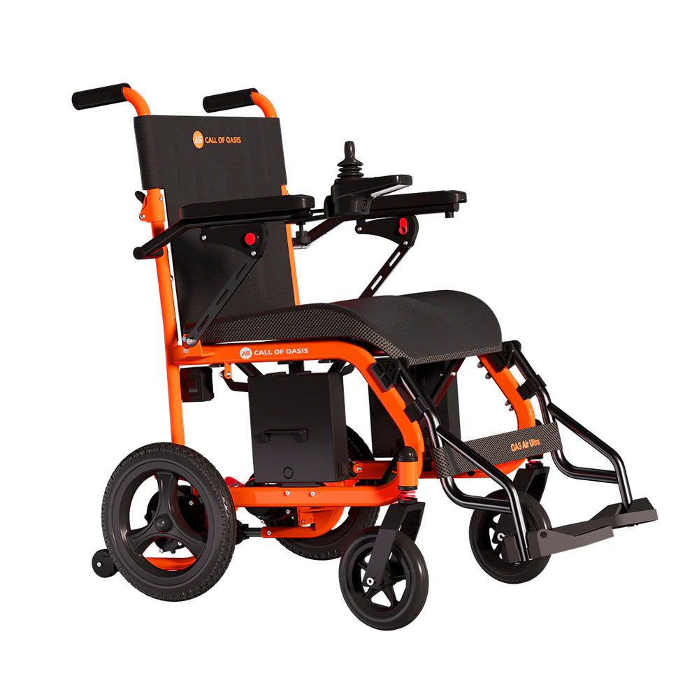 OAS Air Ultra Folding Electric Wheelchair – 36 lb Lightweight Travel Power Chair with Dual Battery