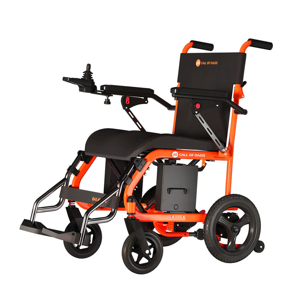 OAS Air Ultra Folding Electric Wheelchair – 36 lb Lightweight Travel Power Chair with Dual Battery