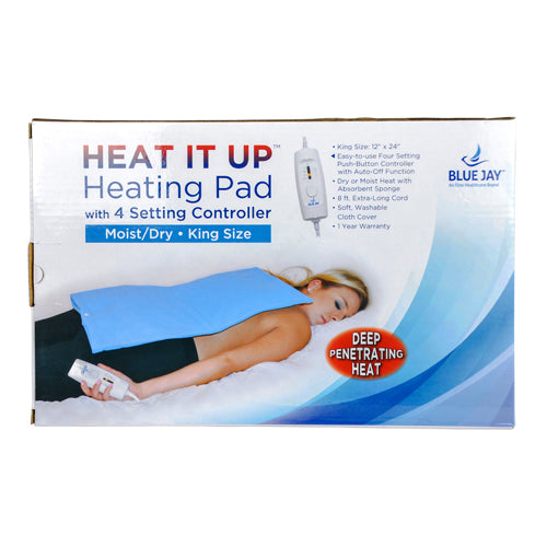 Heating Pad 12"x24", Moist/Dry 4 Position Switch