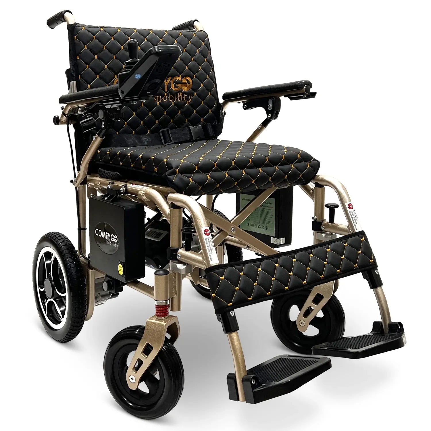ComfyGO X-7 Electric Wheelchair – 40 lb Ultra Lightweight Folding Power Chair (Dual Battery)