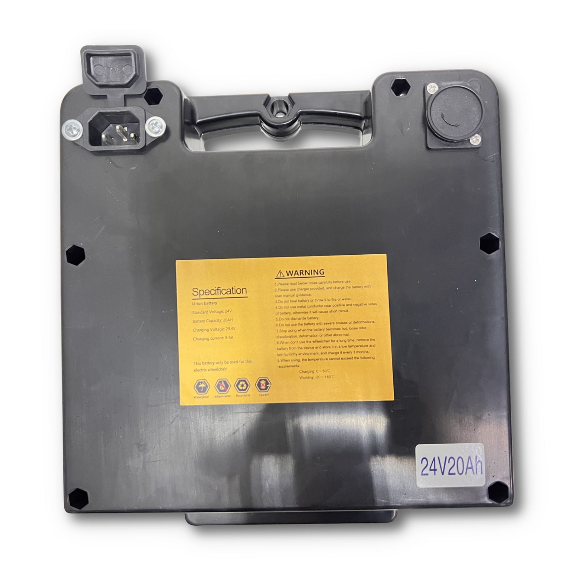 24V 20Ah lithium-ion battery for the ComfyGO MAJESTIC IQ-8000 folding electric wheelchair designed for travel and portability
