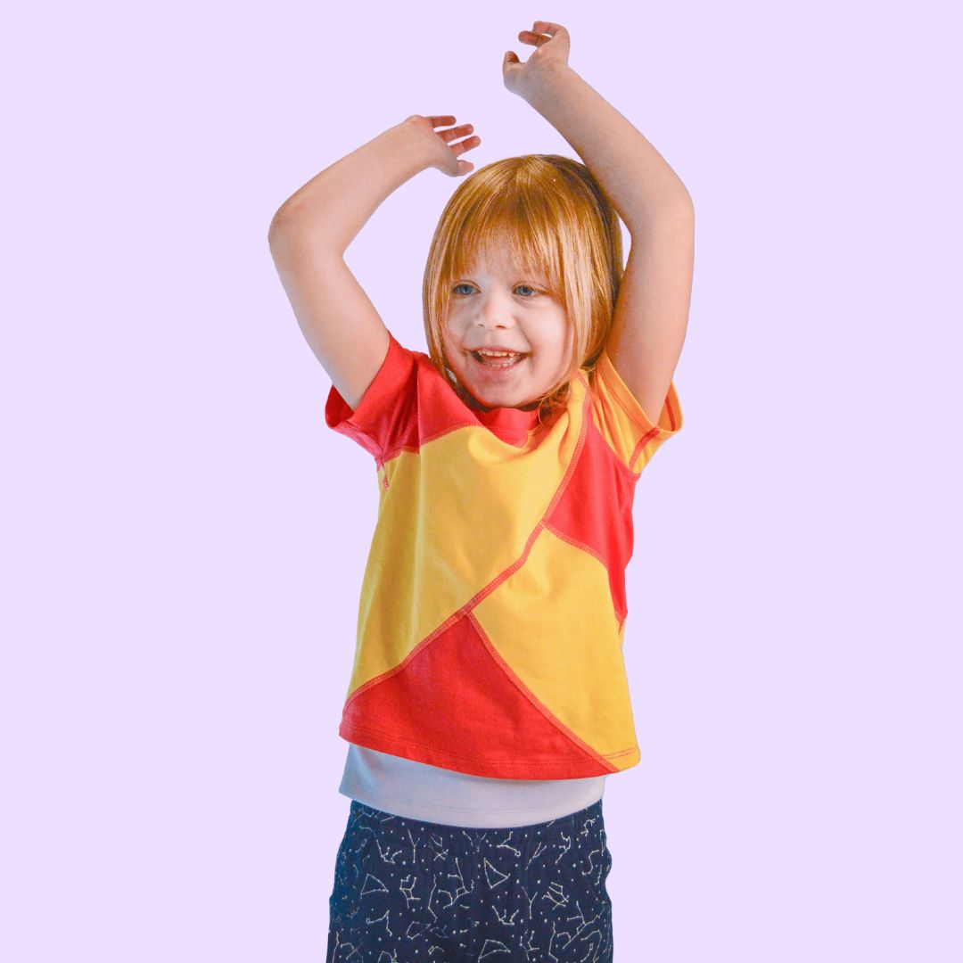 Sensory Friendly T-Shirt by Sense-ational You – Adjustable Compression Lined Sensory Shirt for Kids