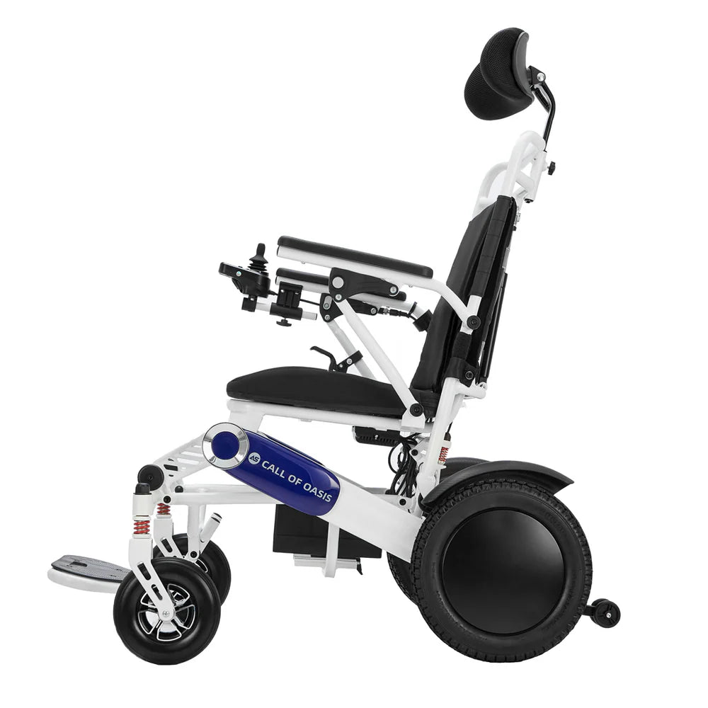 OAS Cruise Pro Folding Electric Wheelchair – Reclining 350 lb Travel Power Chair
