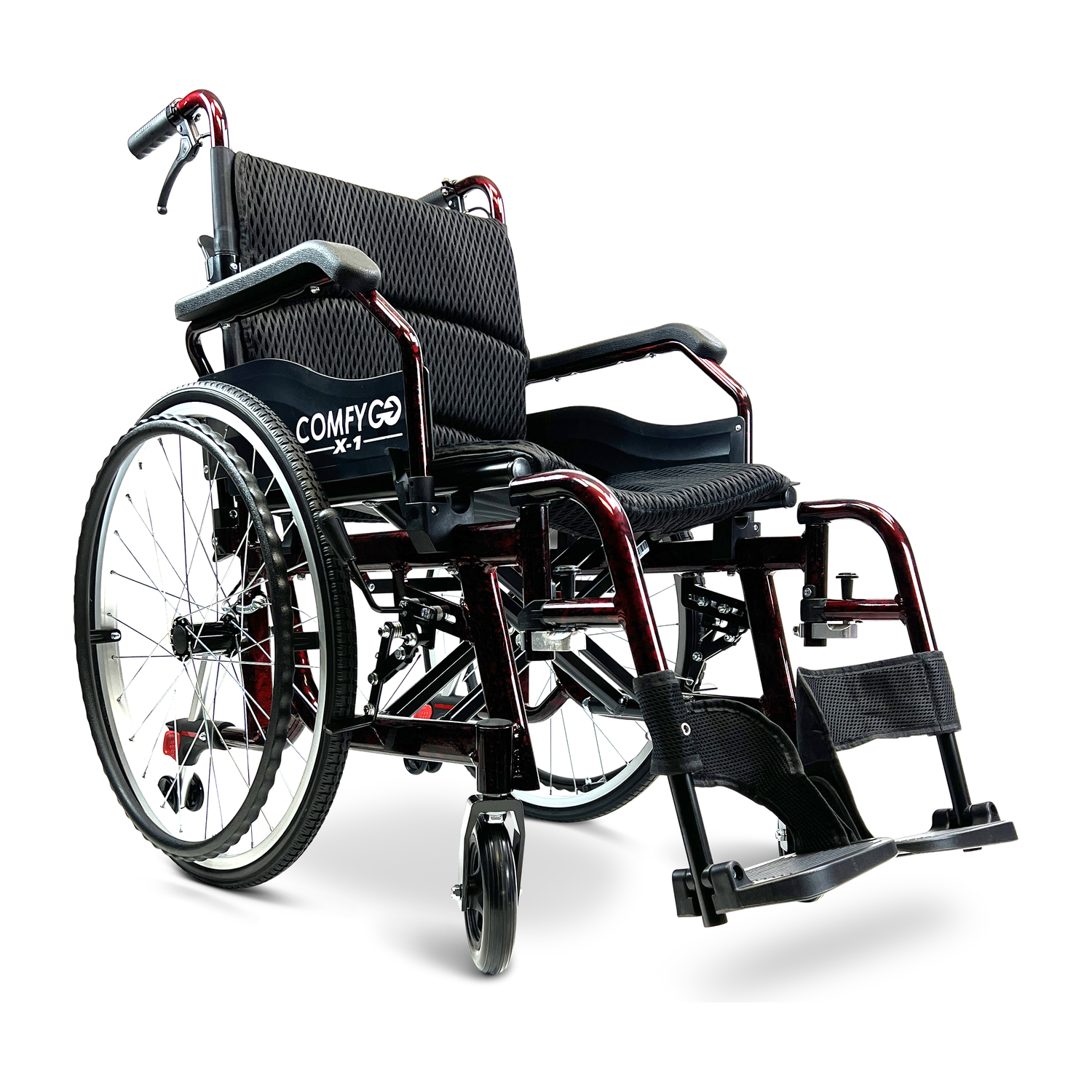 X-1 ComfyGO Lightweight Manual Wheelchair with Quick-Detach Wheels