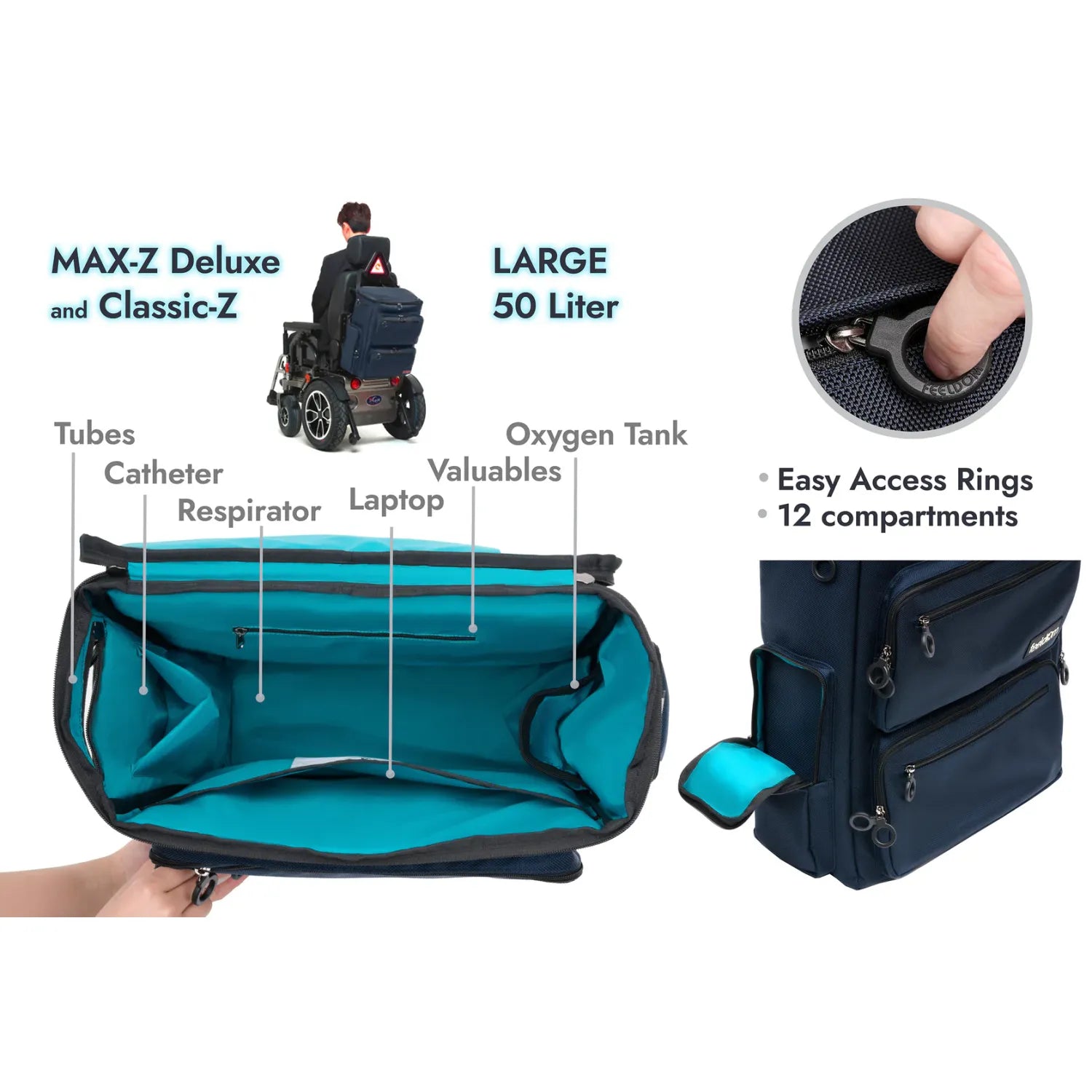 CLASSIC - Z Series - LARGE Essential Wheelchair Bag