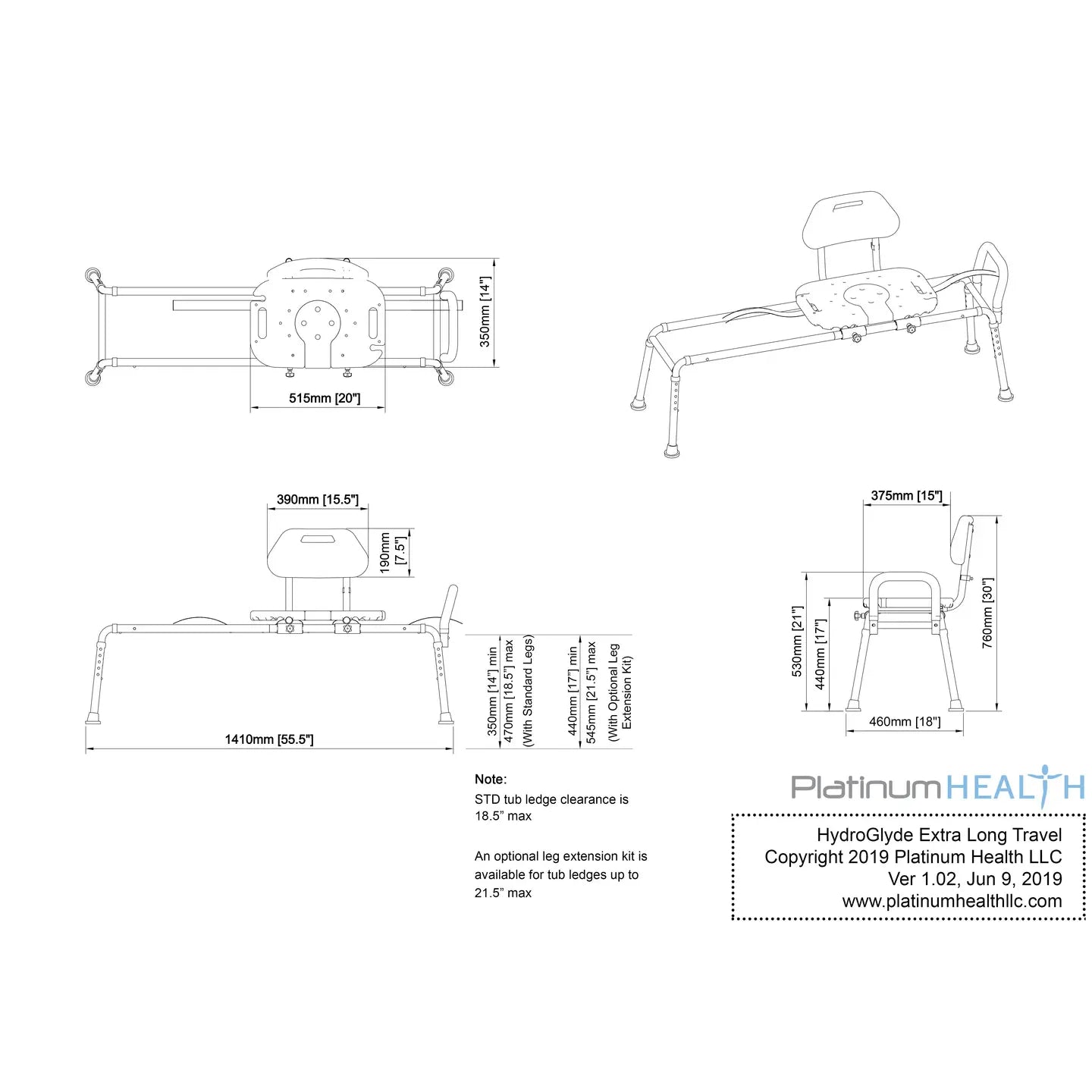 HydroGlyde Extended Rail System