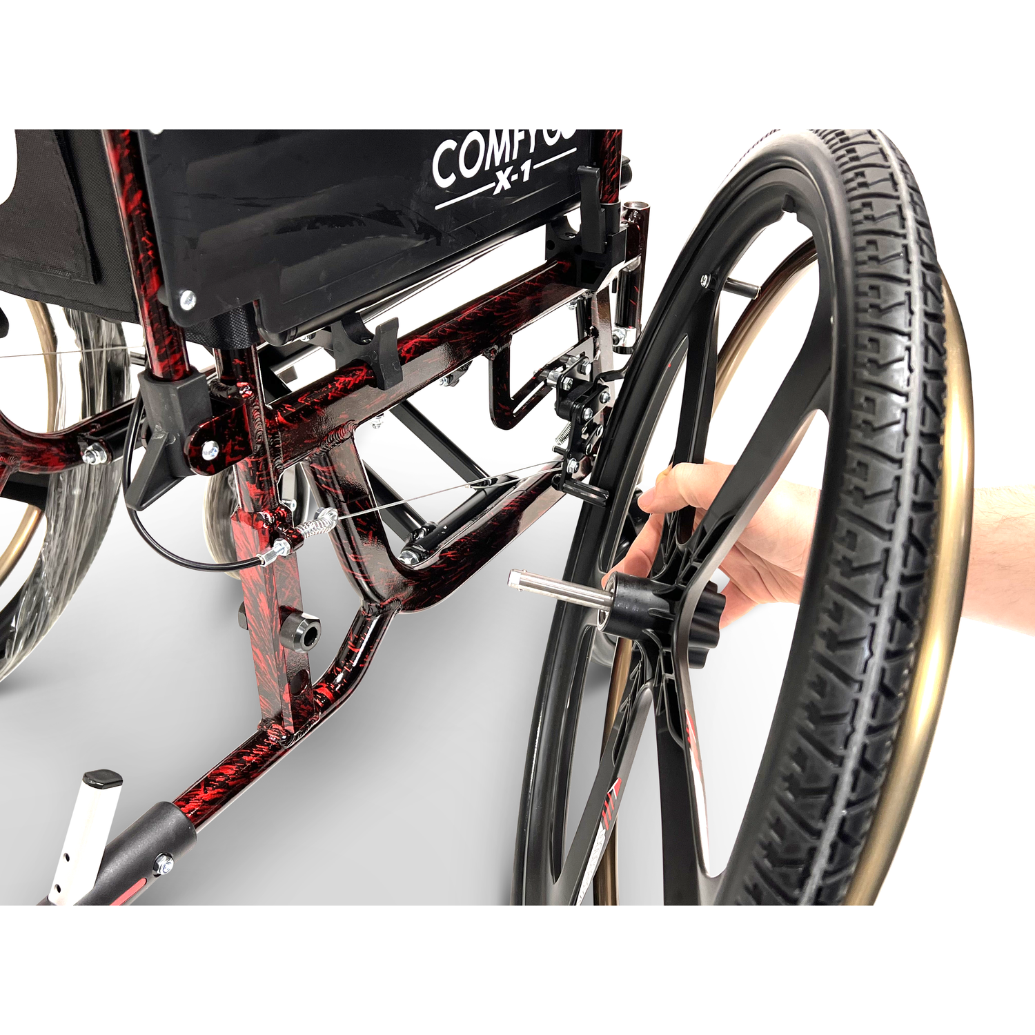 X-1 ComfyGO Lightweight Manual Wheelchair with Quick-Detach Wheels