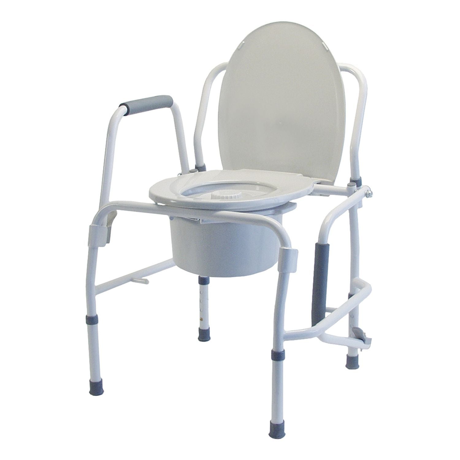 Lumex Silver Collection Steel Drop Arm 3-in-1 Commode Grey