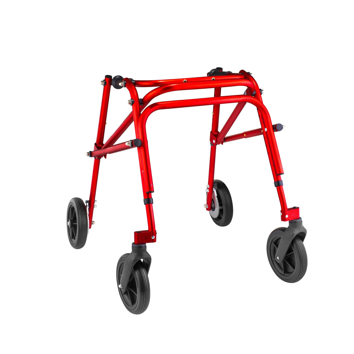 Red Klip posterior walker with large 8 inch front swivel wheels