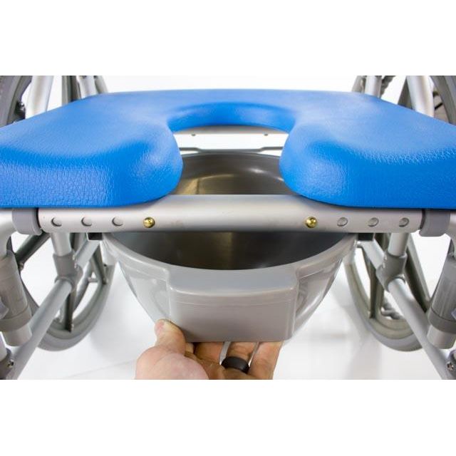 Bariatric Shower/Commode/Transport Chair 600 lb Capacity – Width Adjustable, Self-Propelling – MaxiBathe™ by Platinum Health