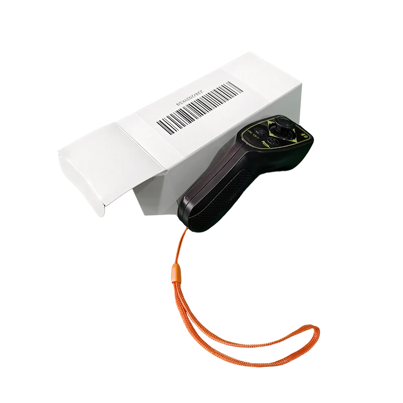 Handheld wireless caregiver remote controller for the OAS Air Pro and OAS Cruise Pro electric wheelchairs, allowing remote driving, steering, and horn operation.