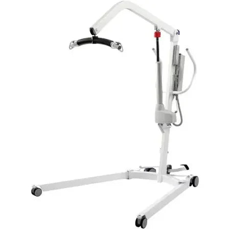 electric patient lift with wheeled base for mobility assistance and safe patient transfer