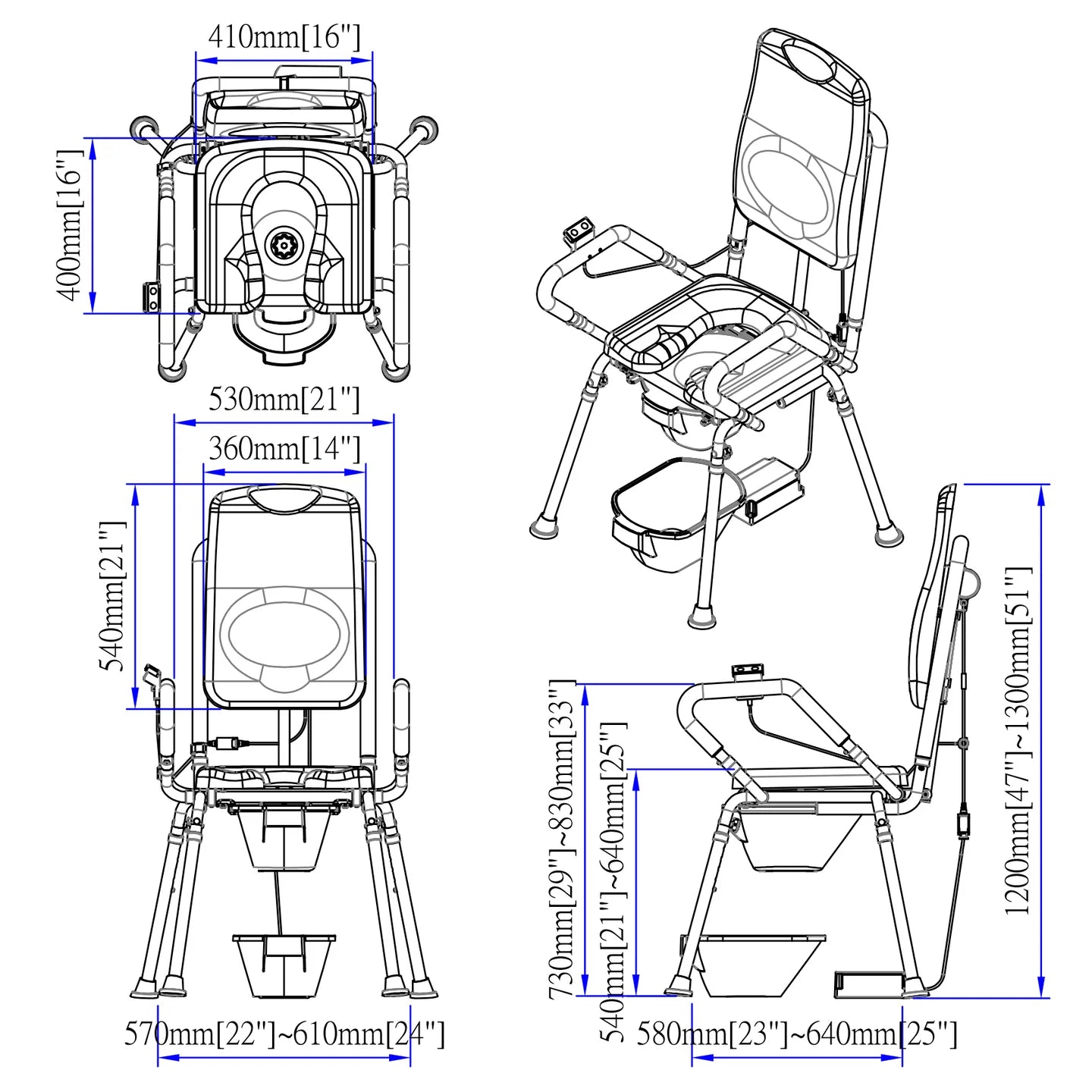 GentleBoost Power Uplift 3-in-1 Electric Hygiene Lift Chair – Raised Toilet, Commode & Shower Chair