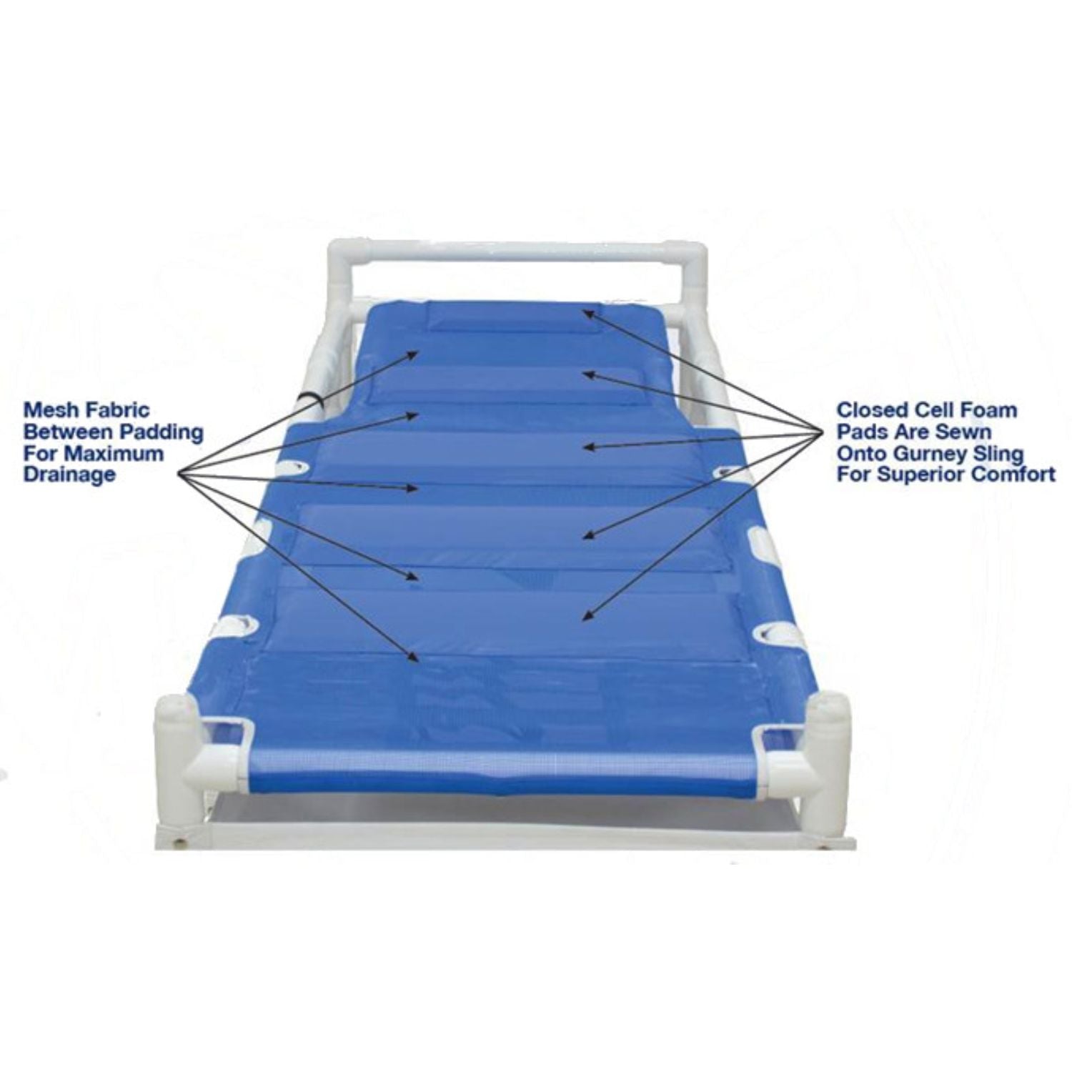 PVC Shower Bed with Bariatric Option