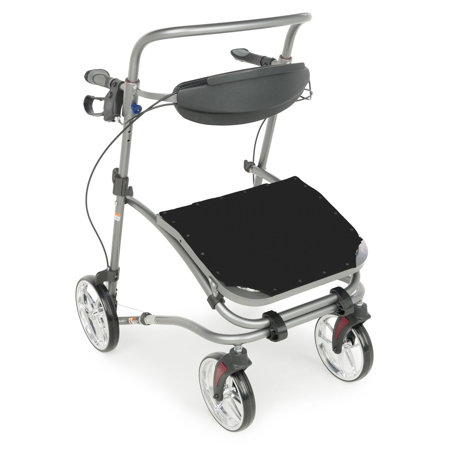 Gait Trainer Rollator Walker – Upright Folding Walker with Sliding Seat & Brakes