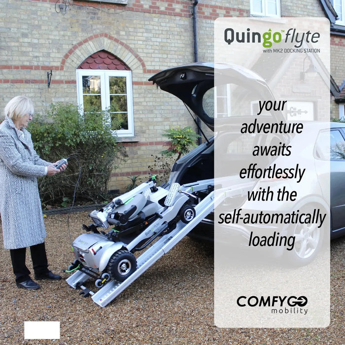 Quingo Flyte Mobility Scooter with MK2 Self Loading Ramp by ComfyGo