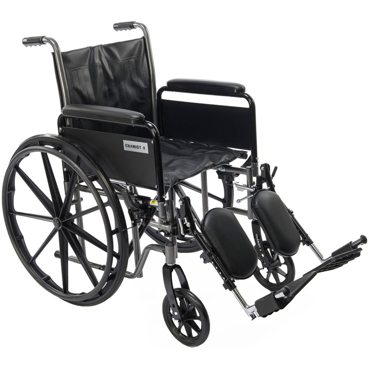 Reinforced steel axle frame and heavy-duty wheel support system on bariatric wheelchair engineered for long-term durability and high-capacity manual mobility use.