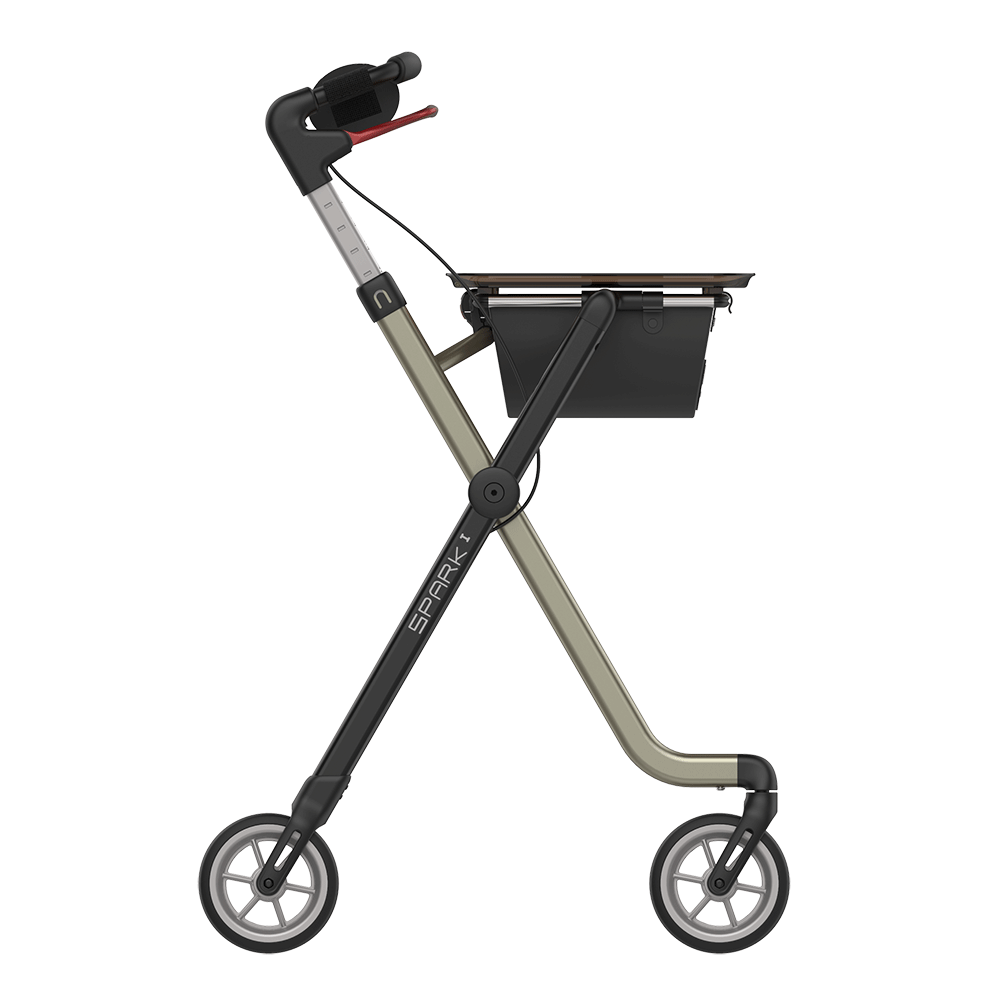 Rehasense SPARK Indoor Rollator – Ultra-Lightweight Folding Walker with Tray
