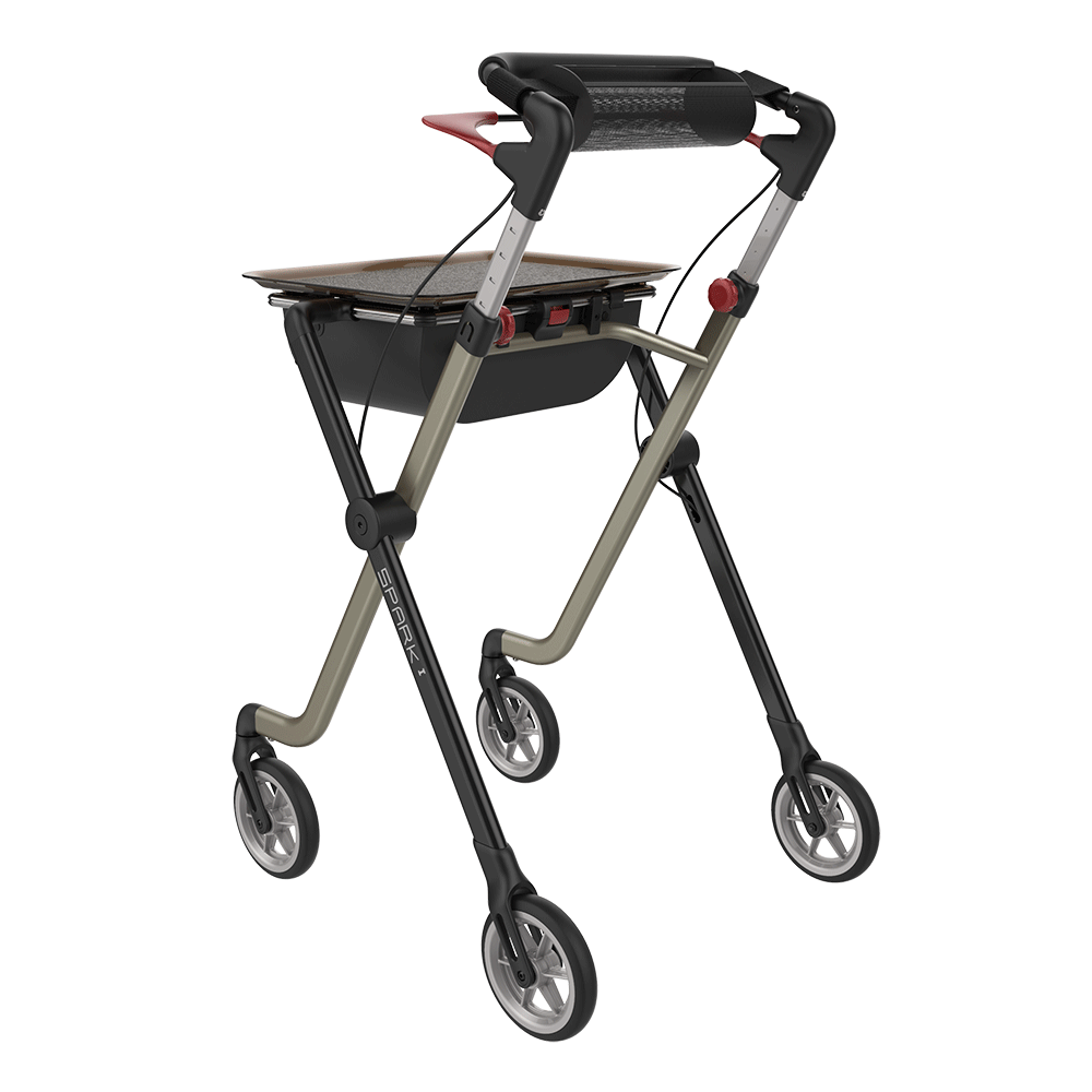 Rehasense SPARK Indoor Rollator – Ultra-Lightweight Folding Walker with Tray