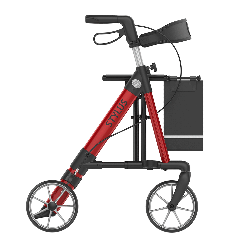 Rehasense STYLUS Lightweight Rollator – Side-Folding Aluminum Walker with Seat
