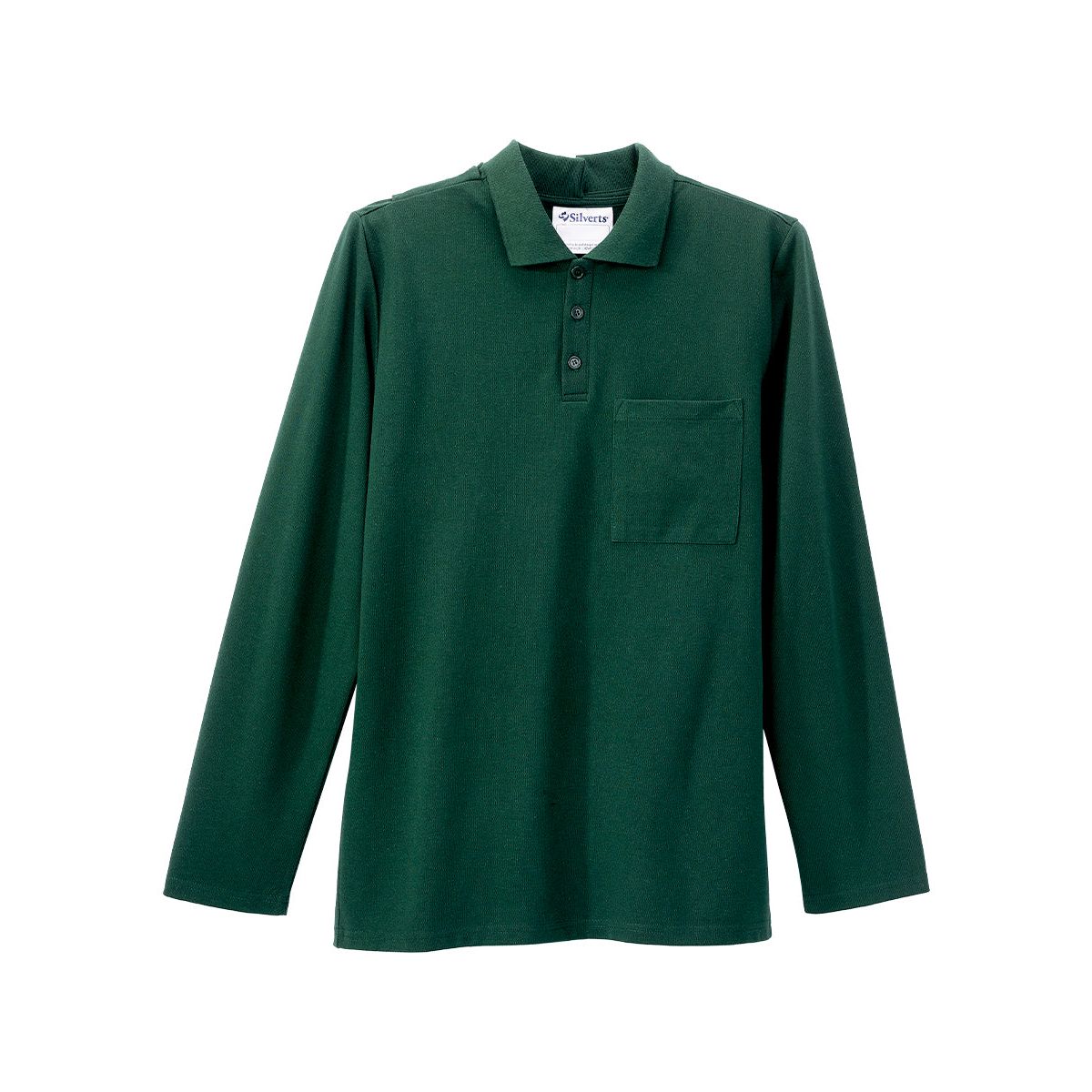 Men's Adaptive Open Back Polo Shirt with Long Sleeves