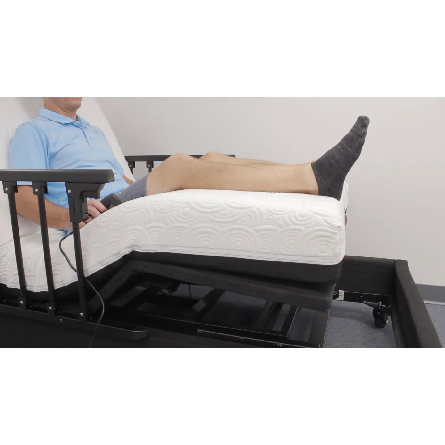 ELEVATE Wallhugger Height Adjustable Bed Base with Hi Lo Motor - Twin XL - Includes Free Waterproof Cover and Rails