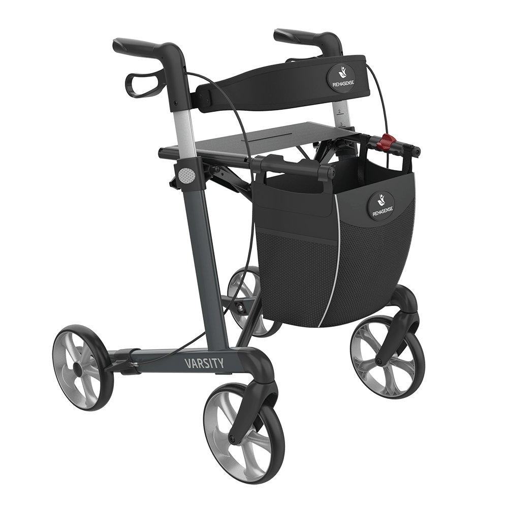 Rehasense Varsity Rollator – Lightweight Folding Aluminum Rollator Walker