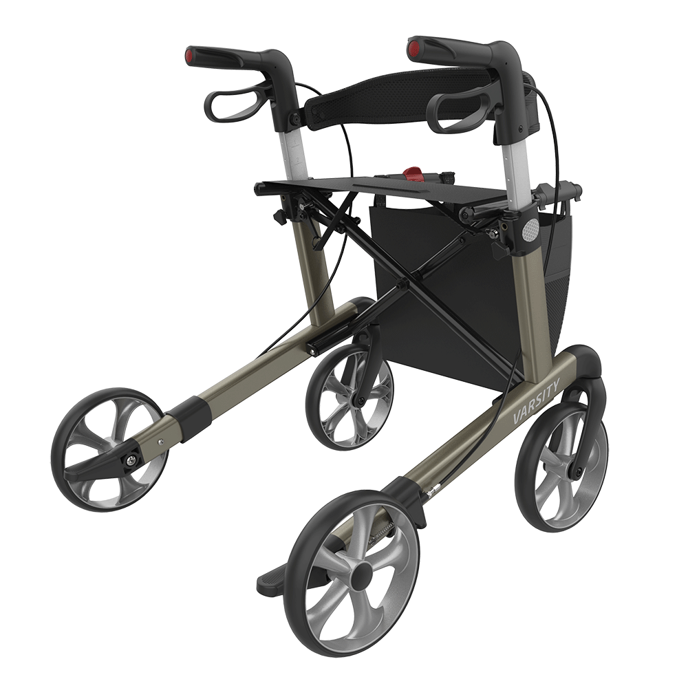 Rehasense Varsity Rollator – Lightweight Folding Aluminum Rollator Walker