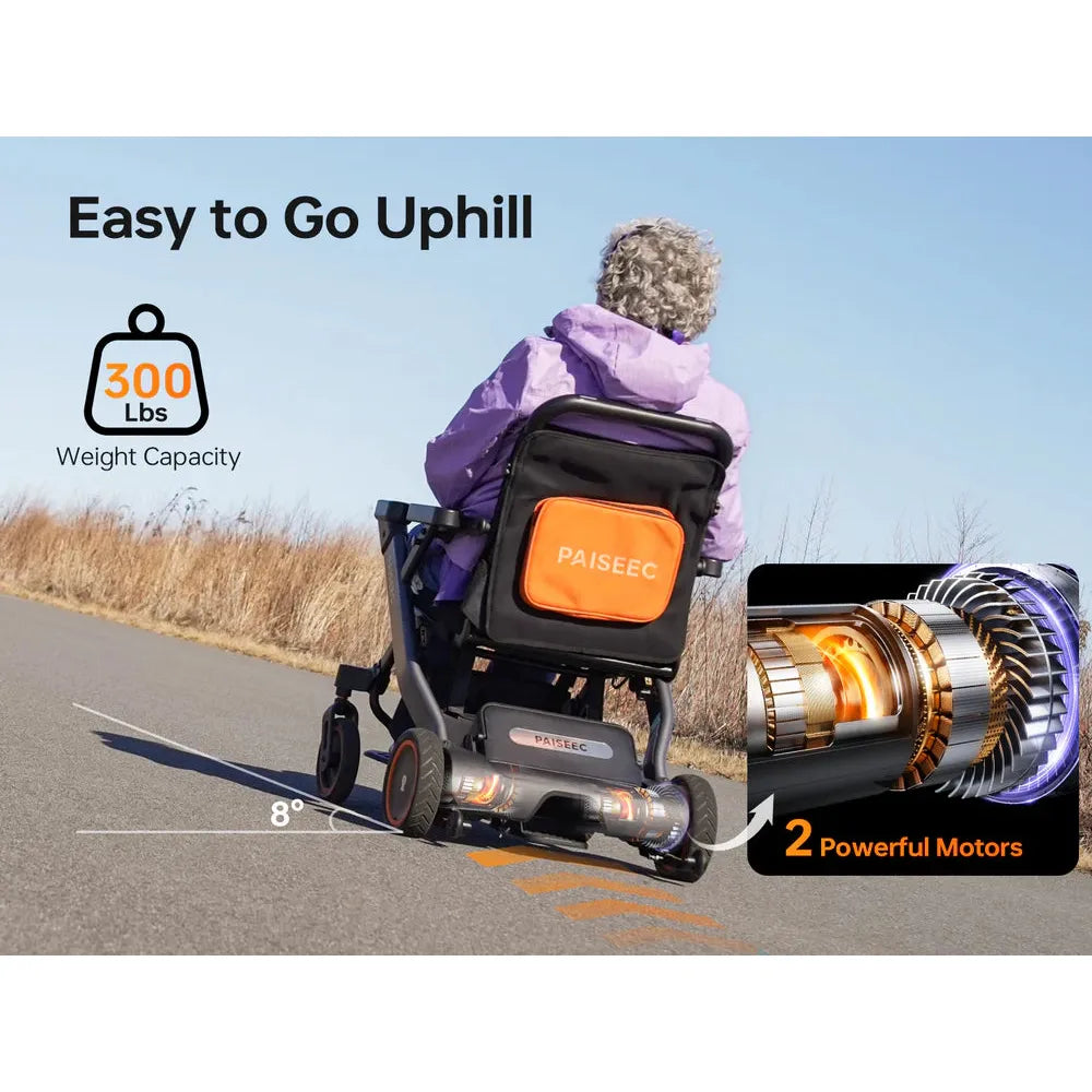 Paiseec 2-in-1 Electric Wheelchair W1