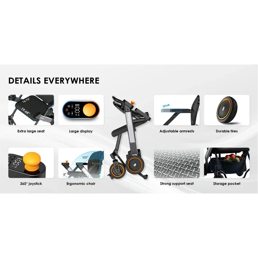 Paiseec 3-in-1 Electric Wheelchair W3