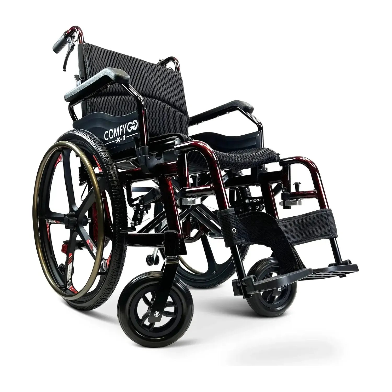 X-1 ComfyGO Lightweight Manual Wheelchair with Quick-Detach Wheels