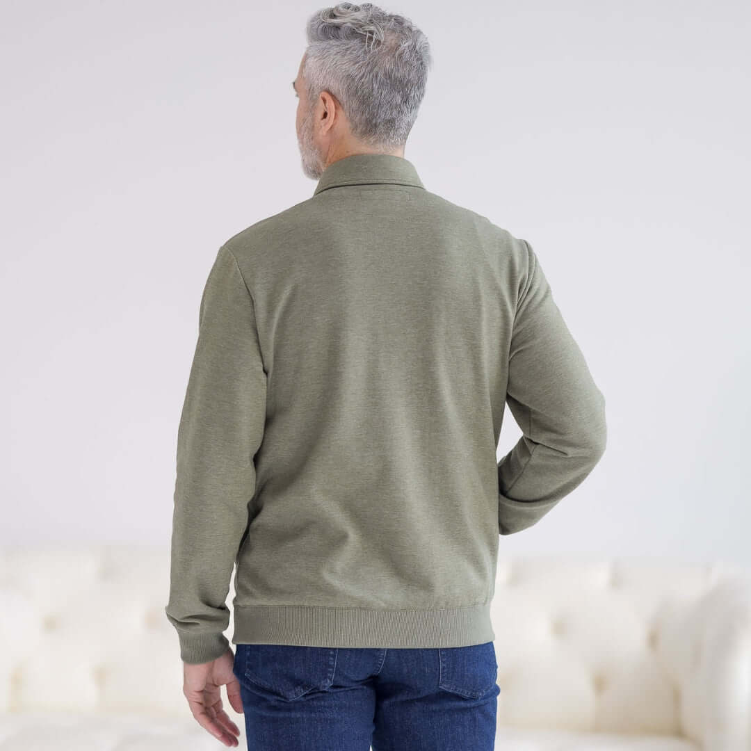 The Adaptive Magnetic Front Sweatshirt in Heathered Olive