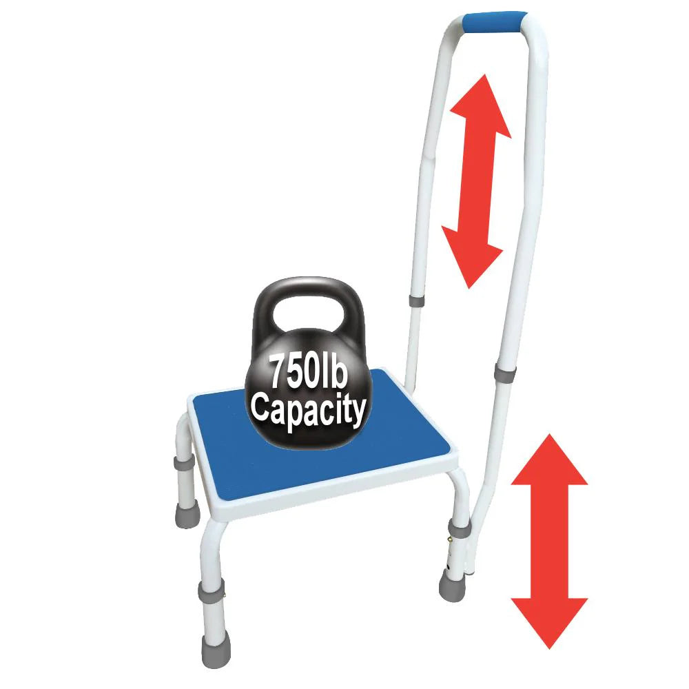 AdjustaStep Deluxe Step Stool with Handrail - Available in 300lb and 750lb Weight Capacity