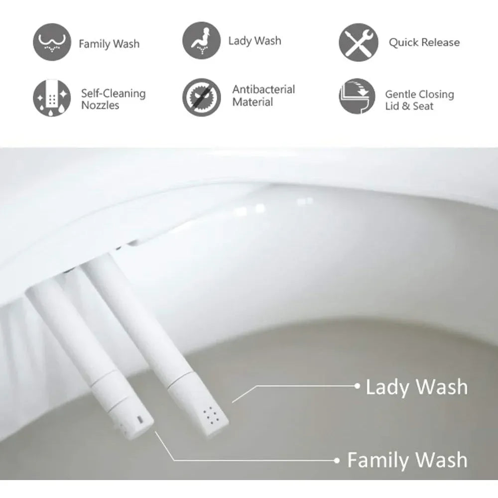 EuroLux Premium Bidet Toilet Seat, Electronic (No Outlet Required)