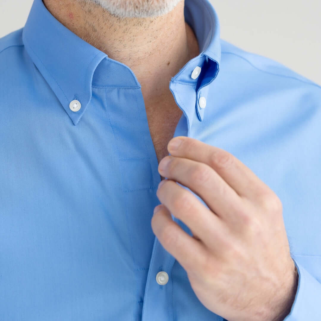 adaptive magnetic button down shirt for seniors magnaready