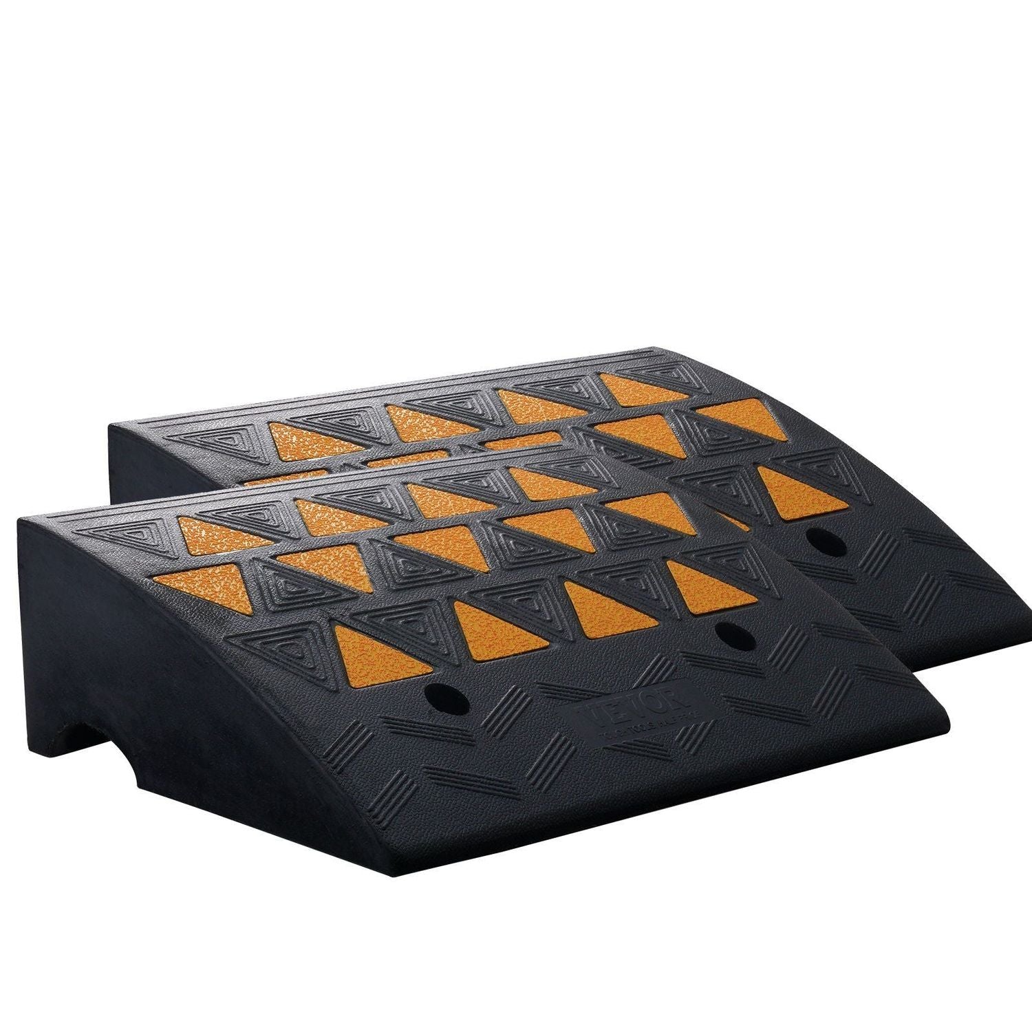 Rubber Curb Ramp 2 Pack, 6" Rise Height Heavy-Duty 33069 lbs/15 T Capacity Threshold Ramps, Driveway Ramps with Stable Grid Structure for Cars, Wheelchairs, Bikes, Motorcycles