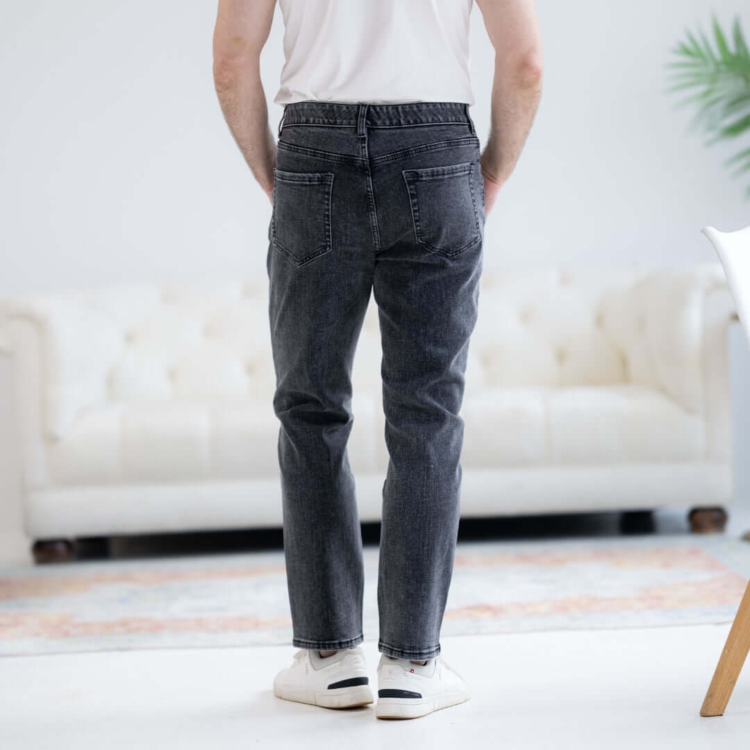 Denim Black Wash Five Pocket Jean with Magnetic Fly