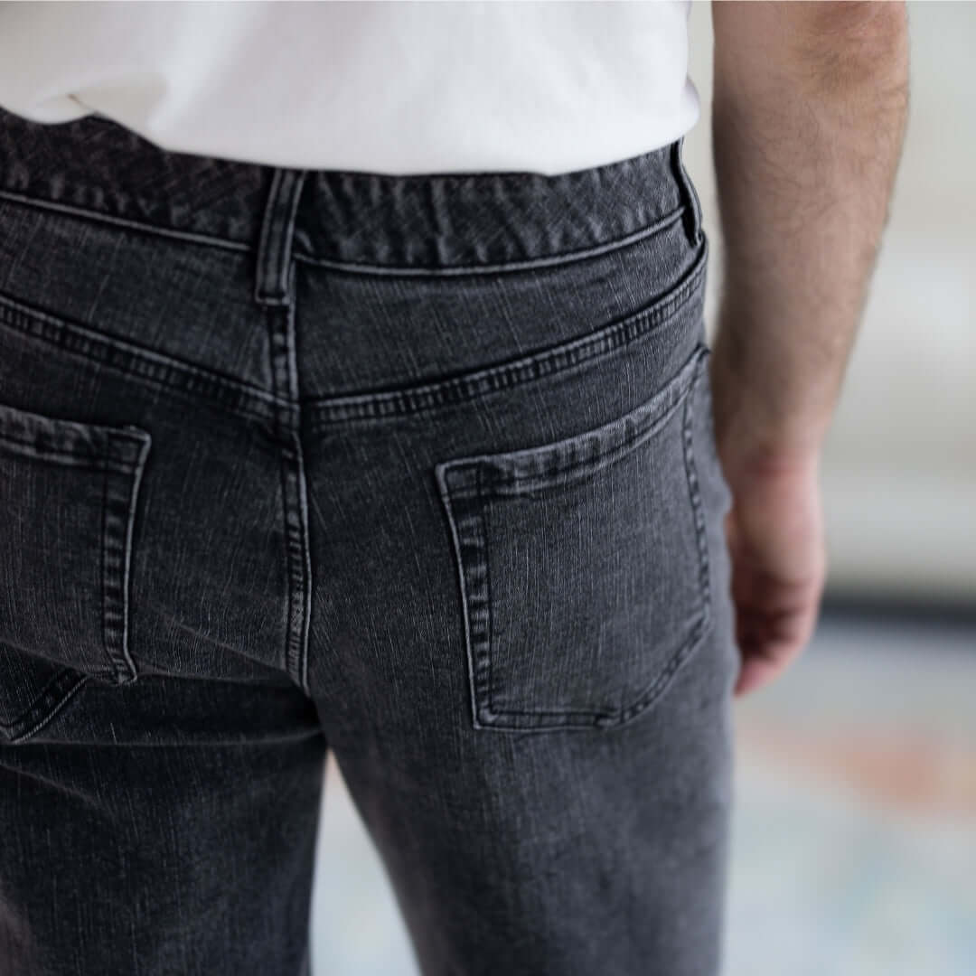 Denim Black Wash Five Pocket Jean with Magnetic Fly