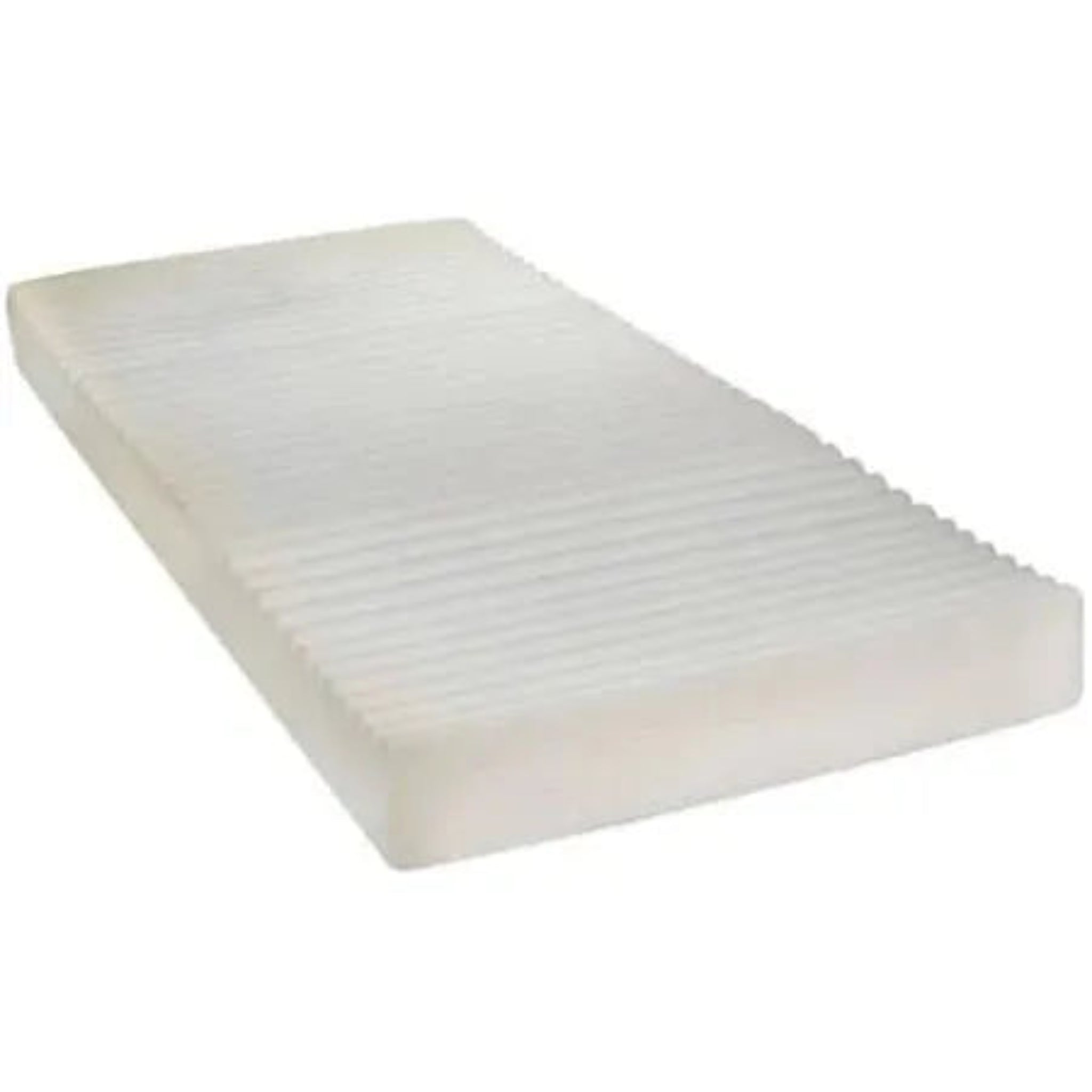 Supportive foam mattress with contoured surface for comfort and mobility aid use