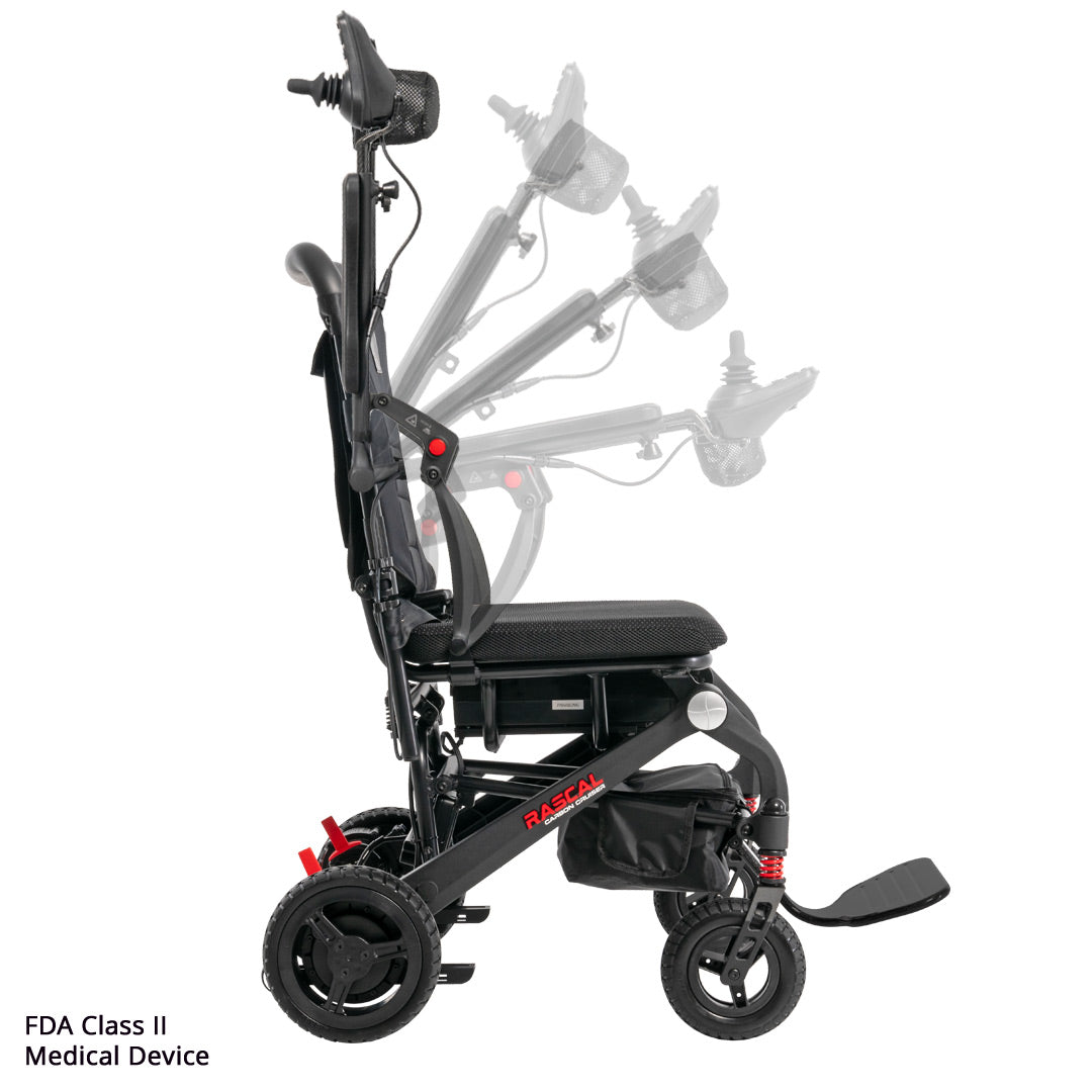 Rascal Carbon Cruiser Folding Electric Wheelchair – 42 lb Lightweight Travel Power Chair