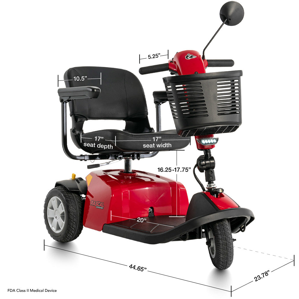 compact turning mobility scooter with 10 inch tires