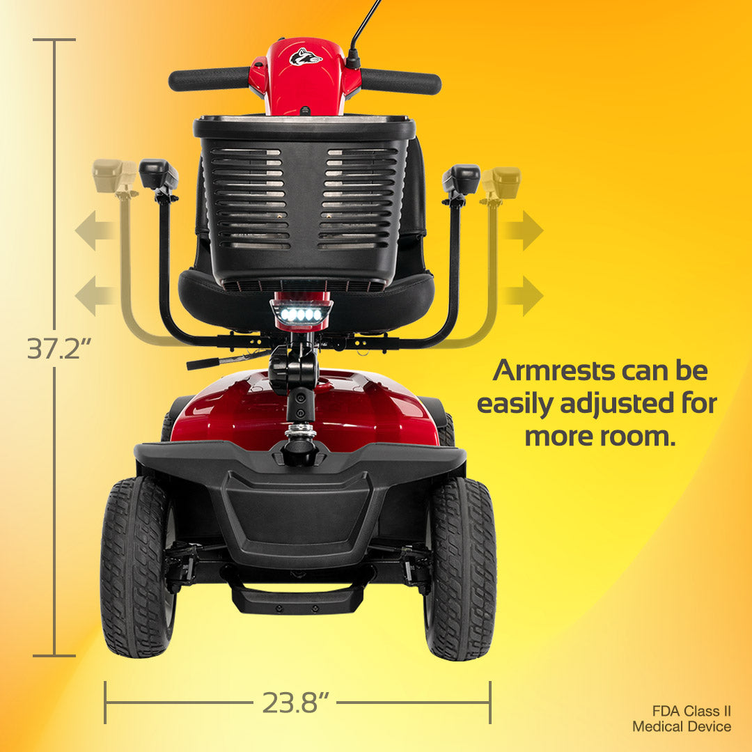 Rascal Conquest 4-Wheel Mobility Scooter – Stable Mid-Size Scooter with 16.9-Mile Range & Adjustable Comfort