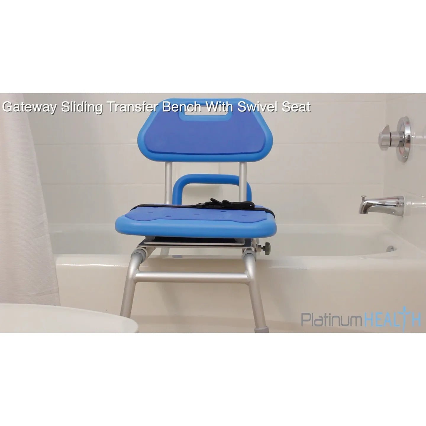 Gateway Premium Sliding Bath Transfer Bench with Swivel Seat PADDED