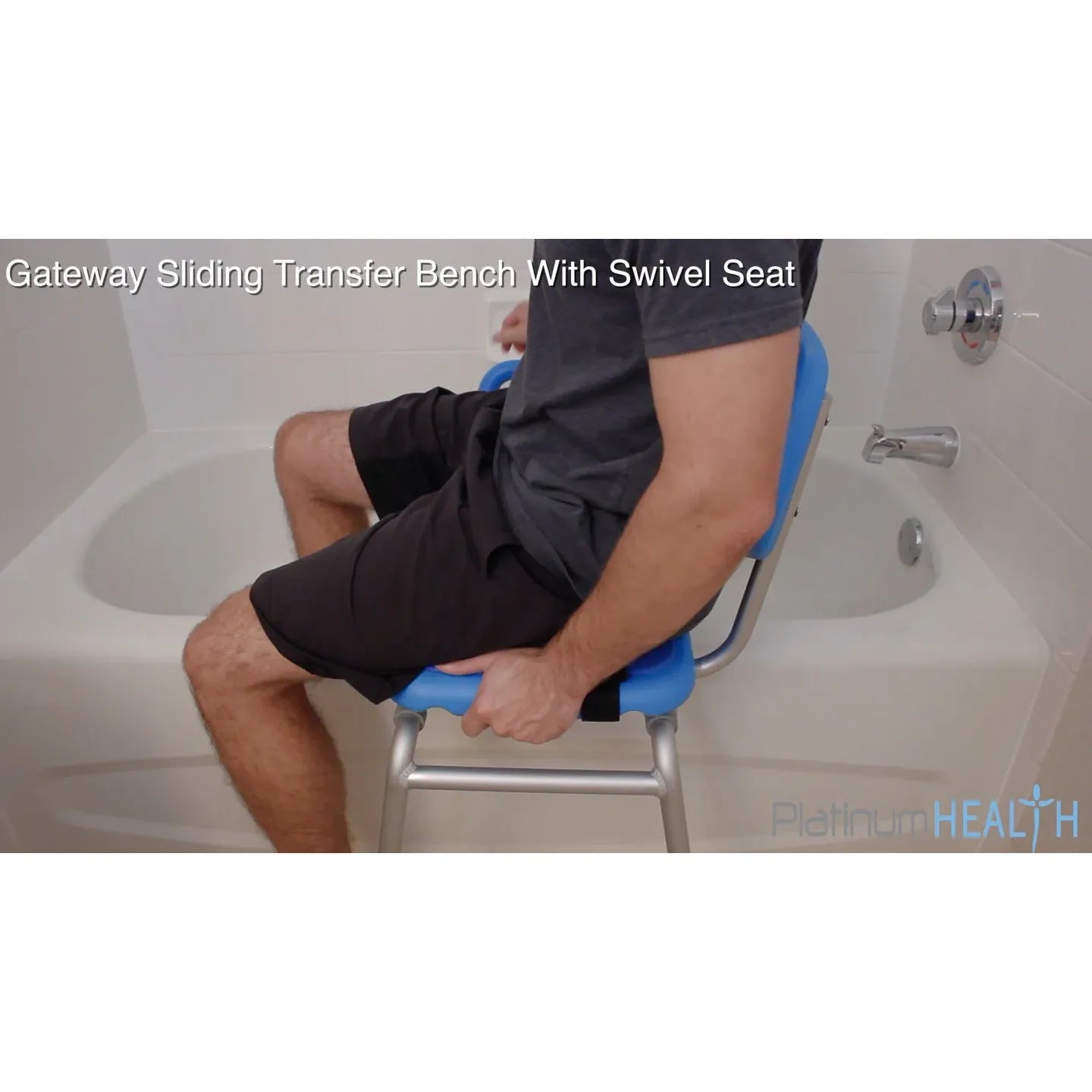 Gateway Premium Sliding Bath Transfer Bench with Swivel Seat PADDED